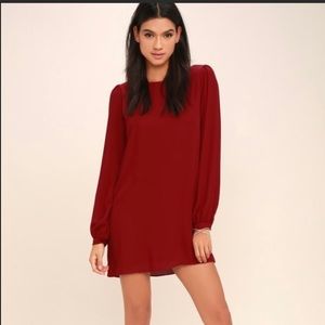 Lulu’s Red Wine Shift Dress Size Large